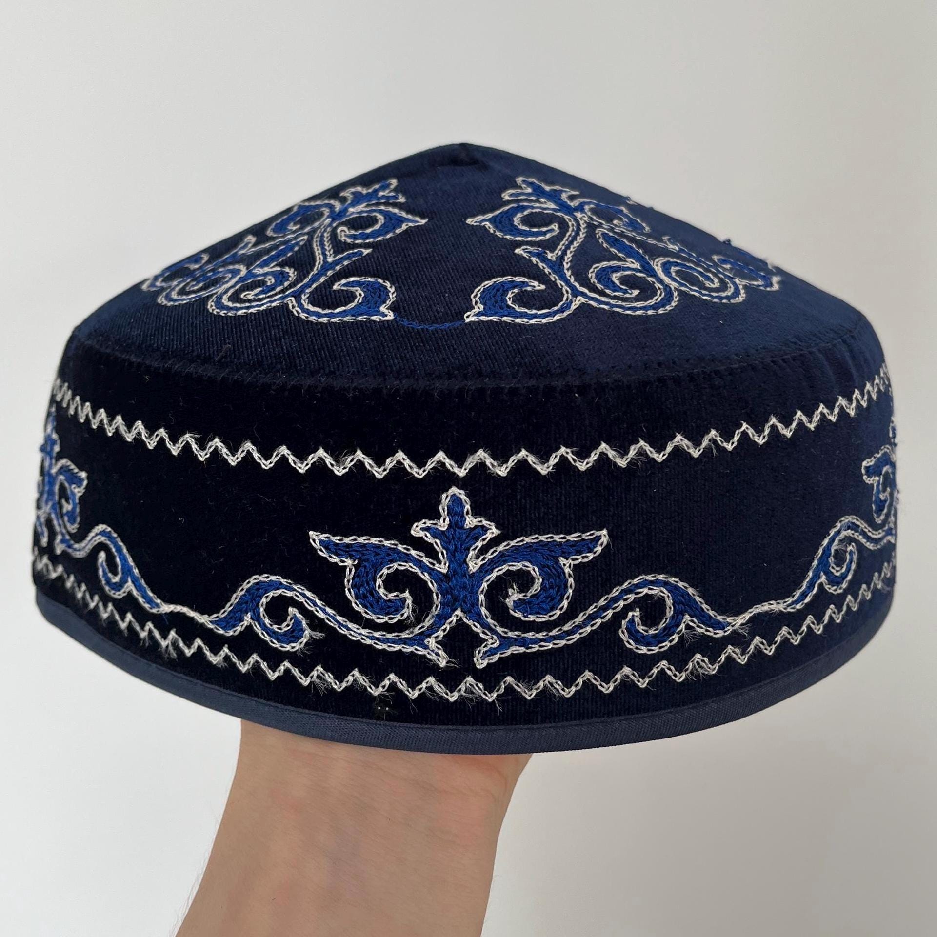 Kazakh Takia Hat: Silk Road Design, Ethnic Mens Cap - Etsy