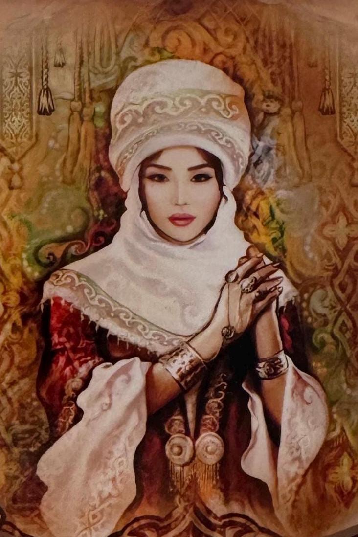 カザフスタンの魅力：20世紀半ばの遊牧民女性、民族衣装 - Etsy 日本