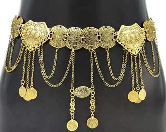 Gold Pendant Belt: Ethnic Boho Waist Chain