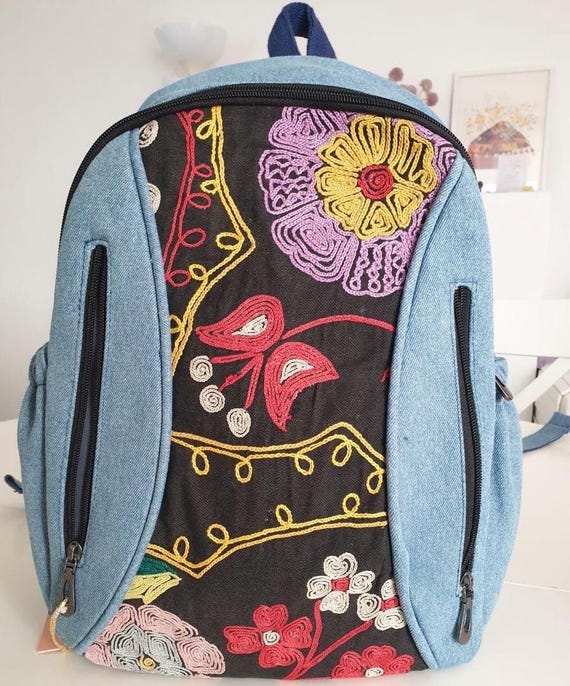 Colorful hand made backpack! Handmade Hexagon Quilt Mini Backpack, Gift for Girl - Etsy main image 3