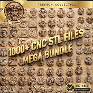 1000+ CNC STL Files Mega Bundle | Medallion Relief for CNC Router 3D Model, Professional Cnc Stl files, Premium Relief Pack for Wood Router