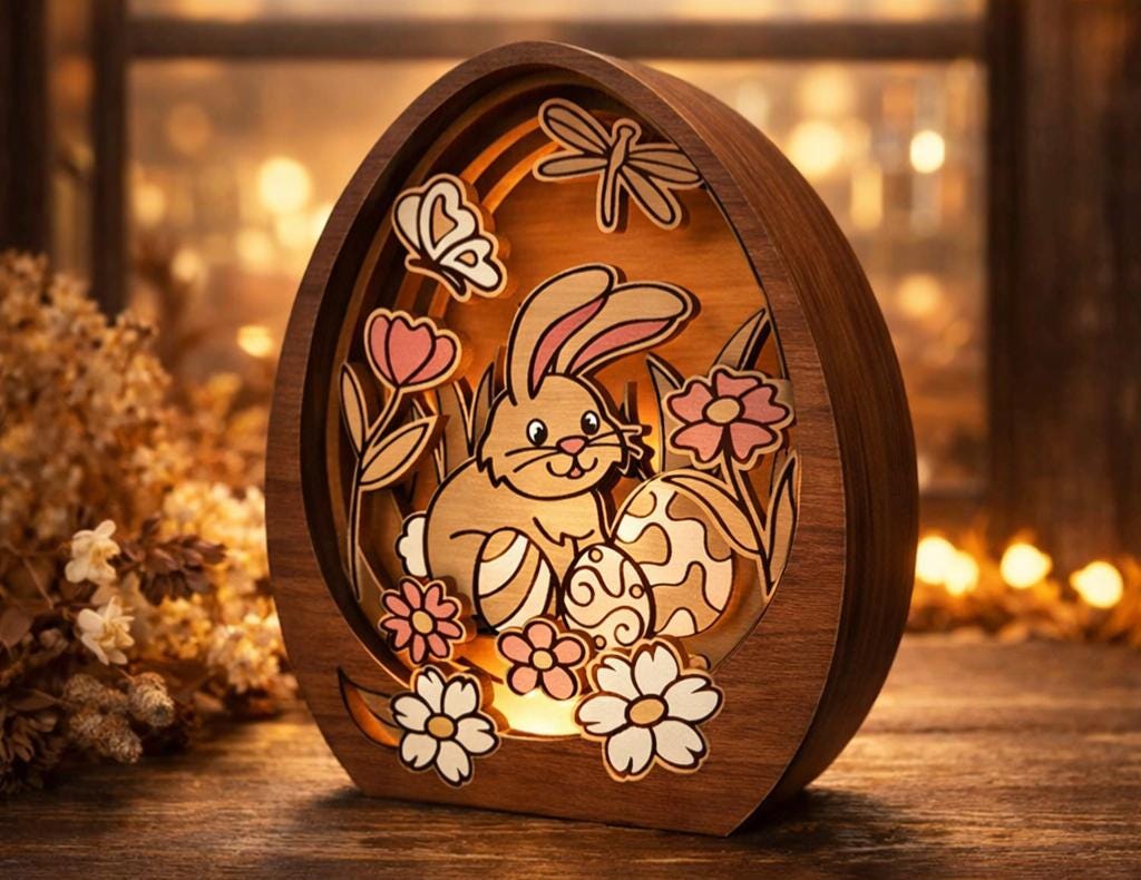 Easter Layered SVG Bundle | Happy Easter Bunny Lamb Chick Multilayer ...