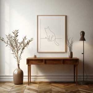 INSTANT DOWNLOAD curious cat line art