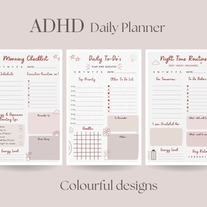 ADHD Daily Checklist Bundle for Planning and Productivity | Instant ...