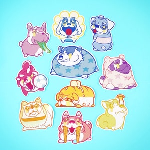 Starry Dog Sticker Pack| süße Hunde Sticker, kawaii Hund, kawaii Hund, Weinender Hund, Journal und Planner Stickers