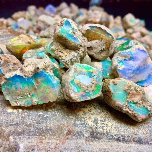 Grade Uncut Raw 50.00 Cts Opal Rough Lot A Grade 5 PCs Large Size Ethiopian Welo