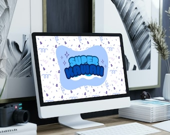 Simple Minimalist Desktop Wallpaper Blue Doodle Desktop Background Laptop Wallpaper Background Kawaii Simple