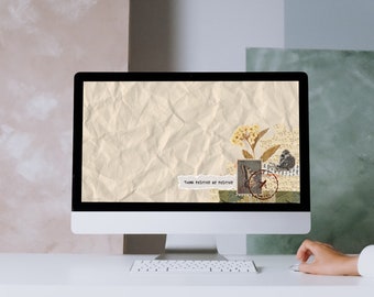 Simple Minimalist Desktop Wallpaper Quotes Scrapbooking Theme Desktop Background Laptop Wallpaper Background Beige theme