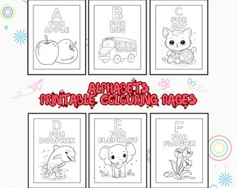 Alphabets Coloring Pages Fun & Engaging Learning Alphabets Coloring Book Activity for Kids Toddlers Children Birthday Activities