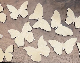 Butterfly wooden Cutouts Unfinished  for Crafts DIY Projects Scrapbooking Home Décor & Tiered Tray Decorations bulk sets