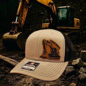 I Run Hoes For Money Hat Funny Excavator Patch Gift for Operators Blue Collar Dad  Heavy Equipment Crew Hat Richardson 112 yupoong Christmas