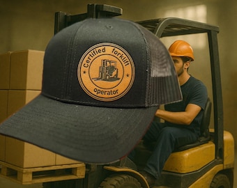 Gorra de operador de montacargas certificado, gorra con parche de conductor de montacargas, gorra de trabajo para obreros, gorra divertida de almacén, regalo para operador de maquinaria pesada.