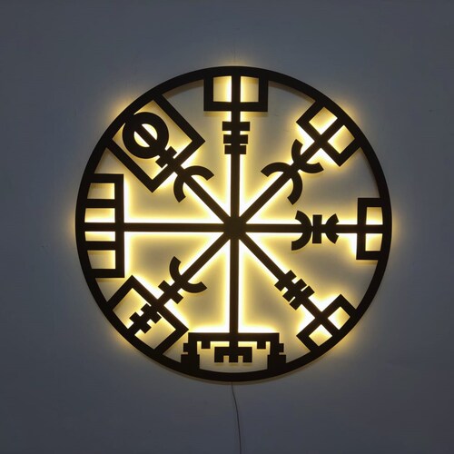 Vegvisir Wayfinder Metal Wall Art Vegvisir Runic Metal Wall - Etsy