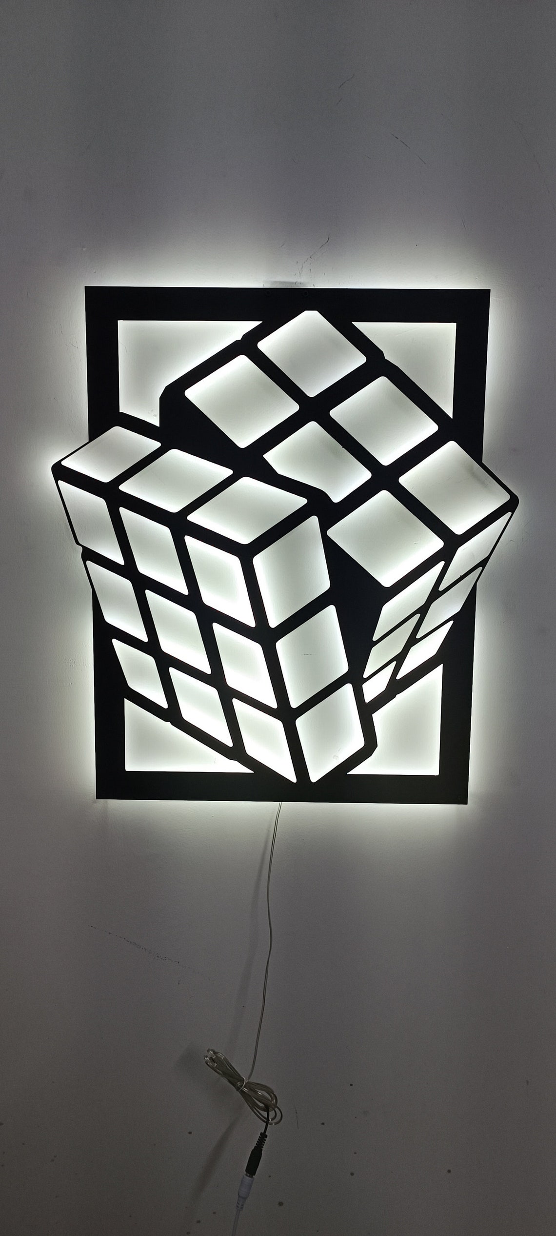 Rubik's Cube Metal Wall Art, Game Room Wall Decor, Metal Wall Art With