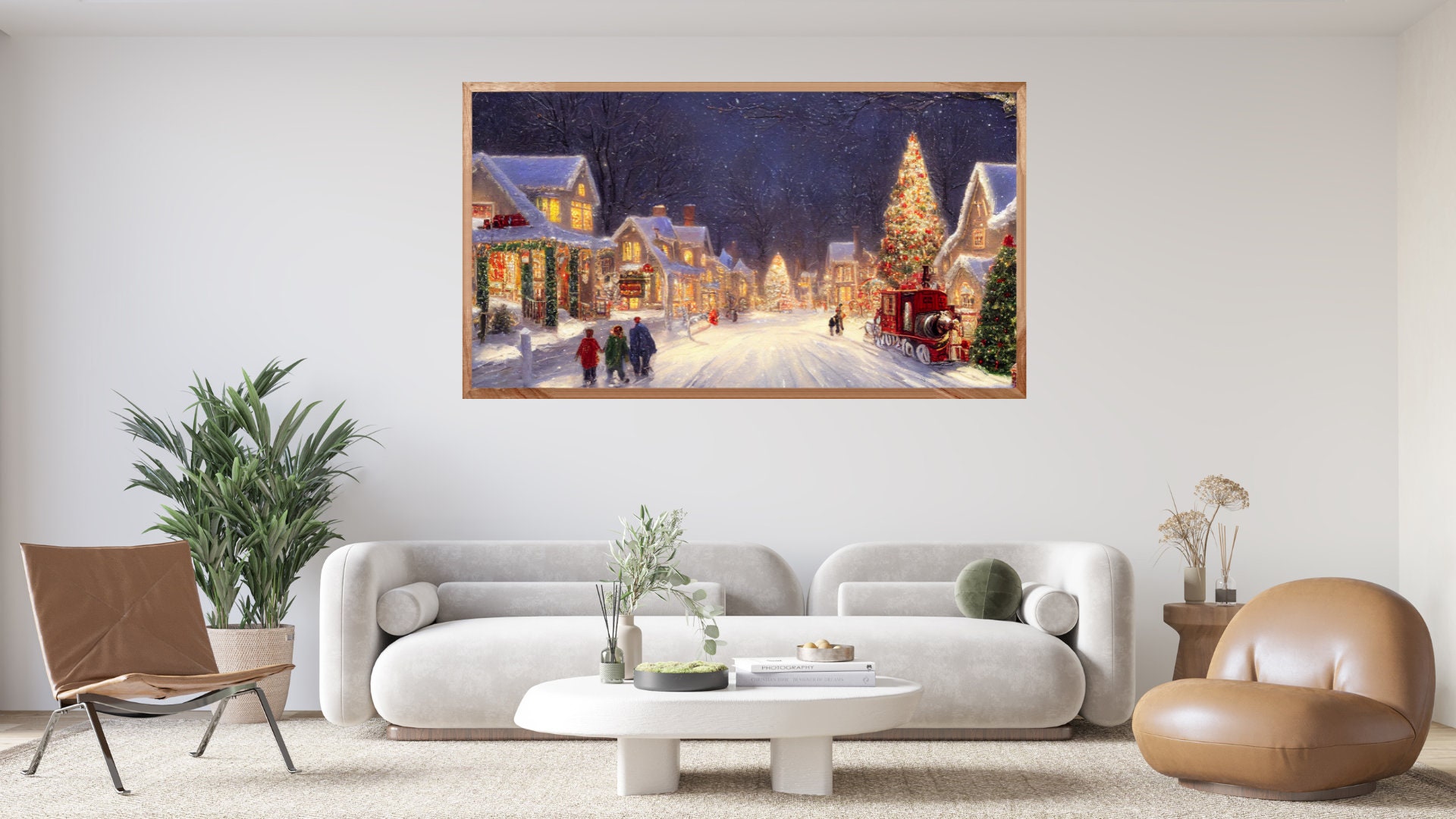 Frame TV Christmas Art Vintage Winter Colorful Christmas Etsy Australia