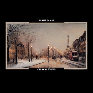 Frame TV Vintage Christmas Art | Vintage Winter Christmas in Paris | Limited Time Discount | Samsung Frame TV