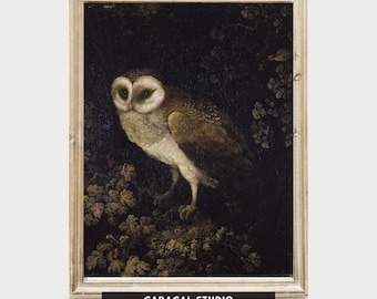 Owl Print | Vintage Owl Wall Art | Owl Printable Wall Art | Owl Digital Print | Owl Painting