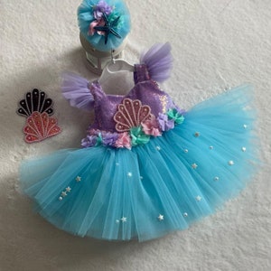 Strap Mermaid Dresses, Mermaid Party Dress, Mermaid Costume, mermaid Dress, Ariel Dress, Special Occasion, First Birthday Dress