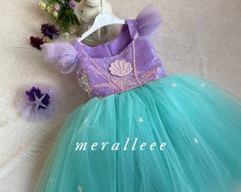 Strap Mermaid Dresses, Mermaid Party Dress, Mermaid Costume, mermaid Dress, Ariel Dress, Special Occasion, First Birthday Dress