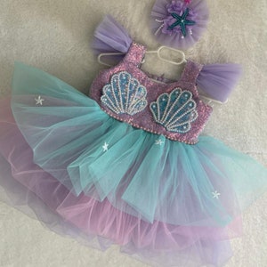 Strap Mermaid Dresses, Mermaid Party Dress, Mermaid Costume, mermaid Dress, Ariel Dress, Special Occasion, First Birthday Dress