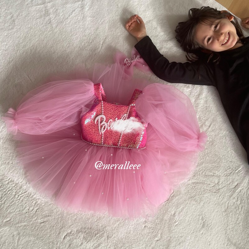 One Shoulder Flirty Hot Pink Tutu Tulle Dress (Custom Colors Available)