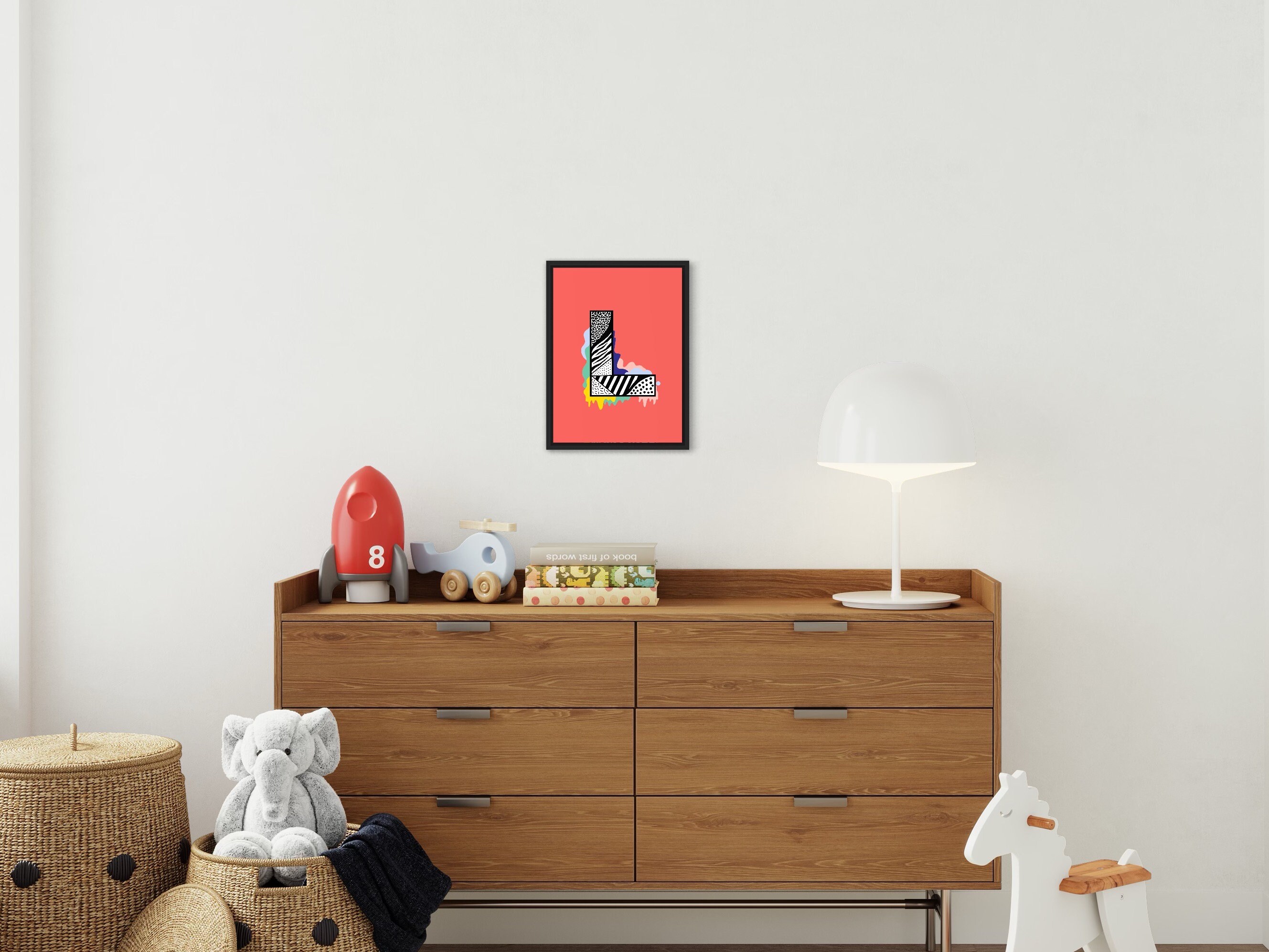 Letter L Poster Colorful Letters Art Print Typography Print, Alphabet ...