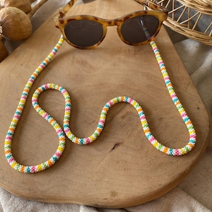 Rainbow Beaded Glasses Chain: Handmade Multicolored Eyewear Cord