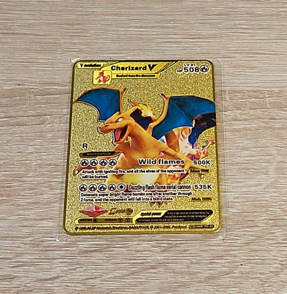 5 Charizard Dracaufeu Pokemon Shiny Gold Metal Cards in - Etsy