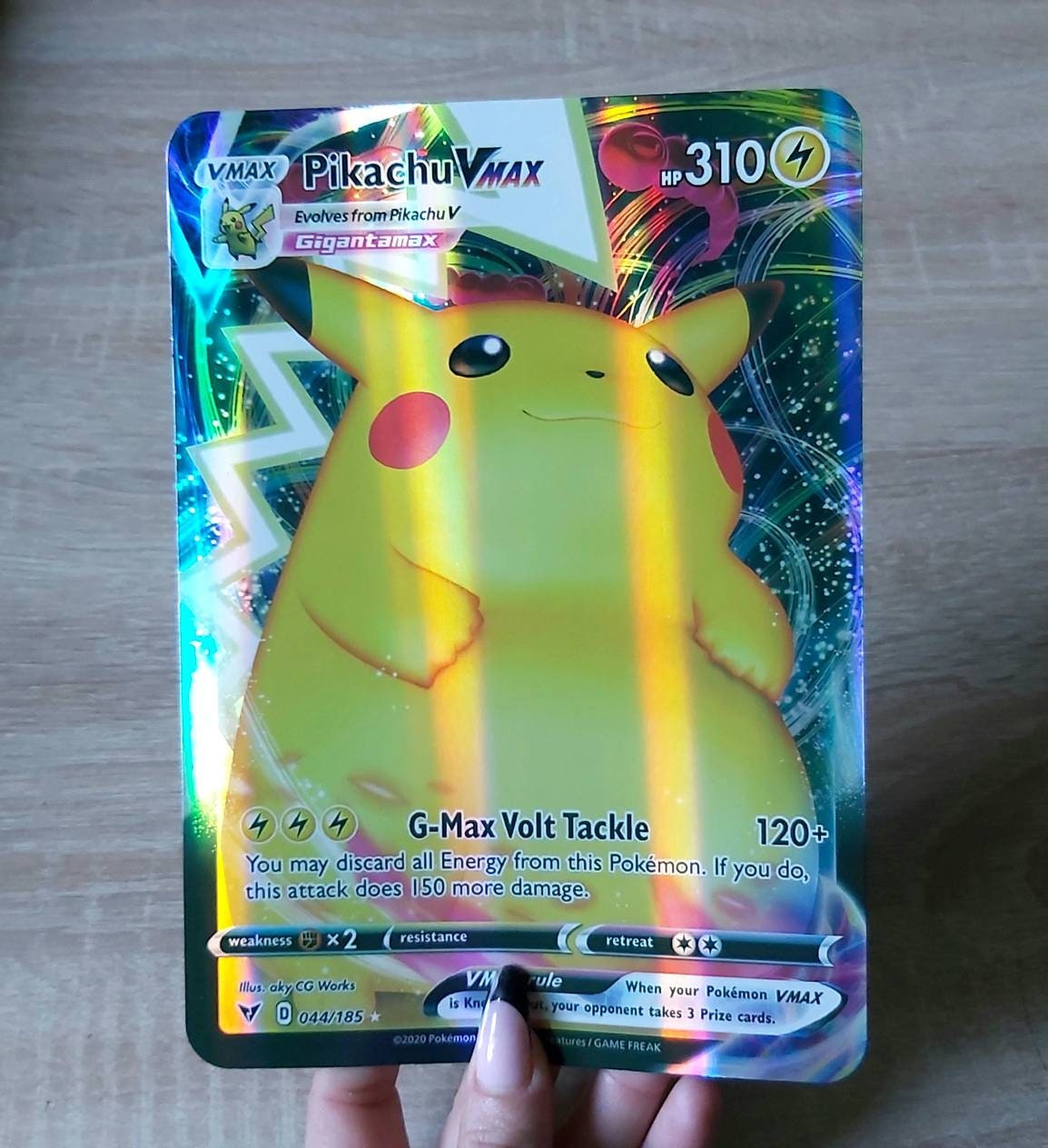 2 Pikachu Card Jumbo XXL Holo Pikachu Vmax & Zekrom Gx Etsy