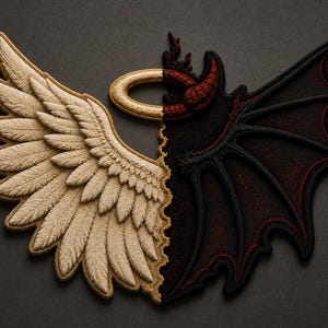 Hand Tufted Angel Devil Wings Rug, Gothic Statement Carpet, Luxury Home Decor