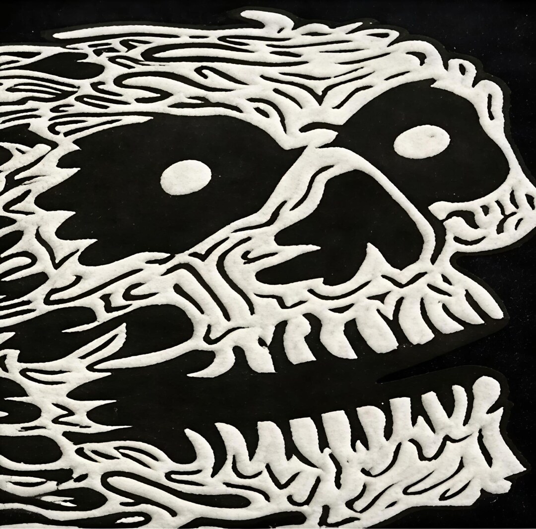 Horror Tuft Rug Abstract Skull Tufted Rug, Black White Gothic Horror Decor Carpet - Etsy