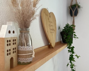 Picture ledge in natural beech wood · solid beech wood · wall shelf, photo ledge, decorative shelf · 20 to 160 cm · Handmade in Germany