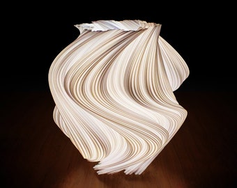 Fractal Wave Lamp - Organic 3D Printed Table Lamp with White Recycled Plastic - Modern Eco-Friendly Home Decor, Night Light
