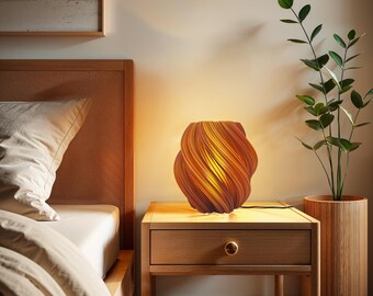Fractal Spiral Lamp - Modern 3D Printed Table Lamp - Organic