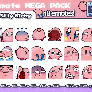 Dumme Kirby | Emotes für Twitch | Discord | Kick | Niedlicher Emoji | Kirby lustiges Emote