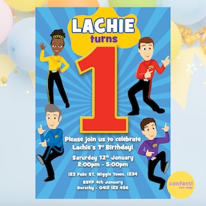 The Wiggles Birthday Invitations | Made to Order | Digital Download | Personalised Children&#39;s Party Invite