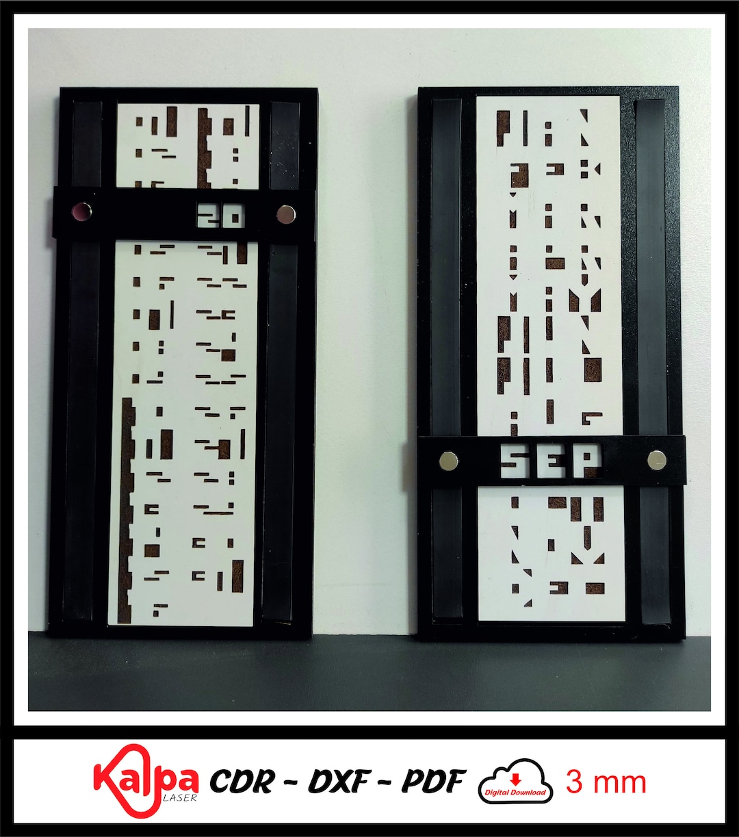 Cryptic Calendar, Calender, Dxf, Svg, Cdr, Ai, Pdf, Laser Cut File ...