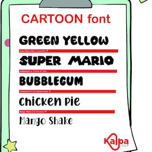 The Ultimative 5 Schriftarten - Cartoon Schriftart - Schriftpaket ttf svg Herzschriftart, Cricut, Canva-Schriftart, Schreibschrift, digitale Schriftarten, Procreate-Schriftarten,