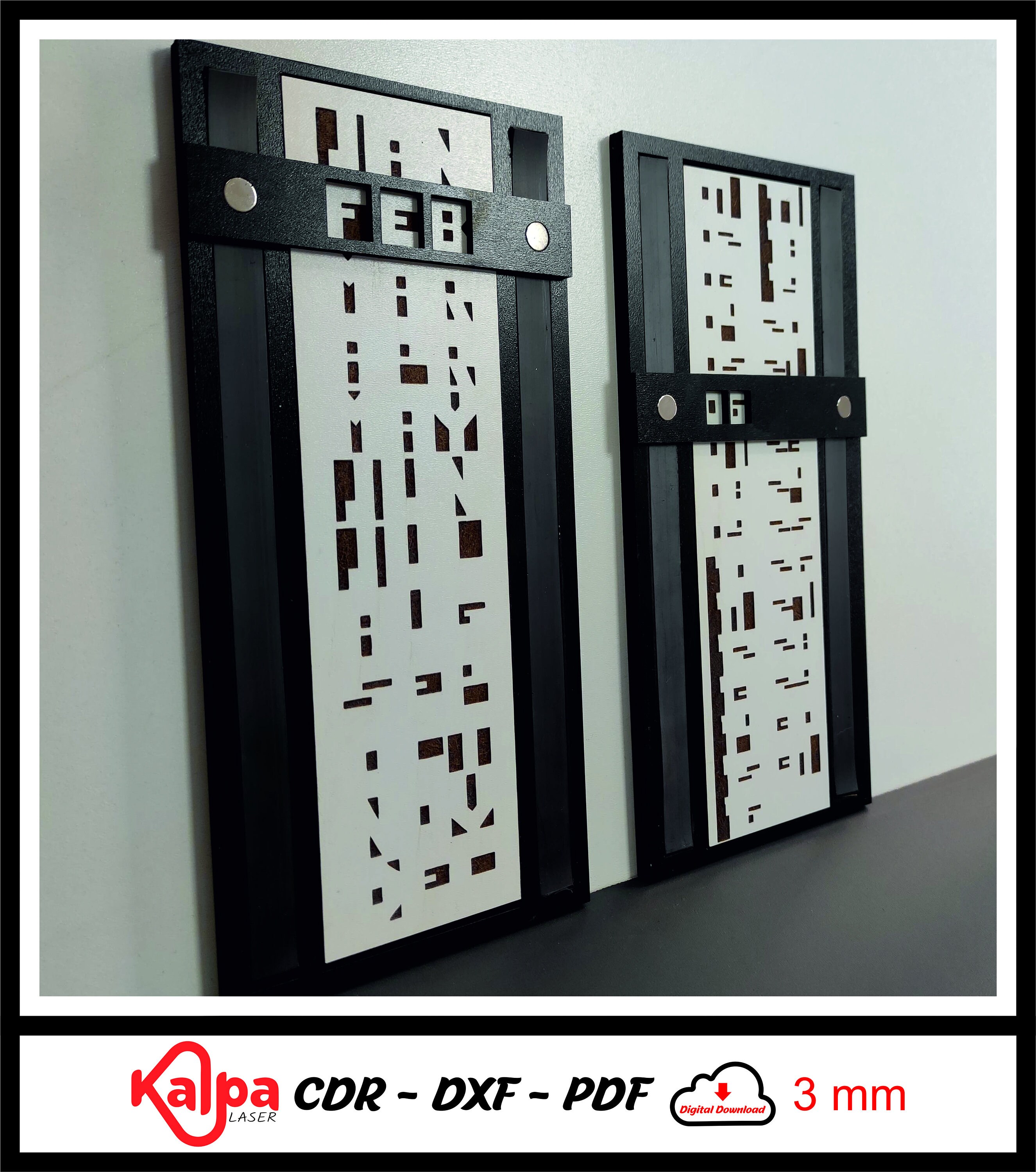 Cryptic Calendar, Calender, Dxf, Svg, Cdr, Ai, Pdf, Laser Cut File ...
