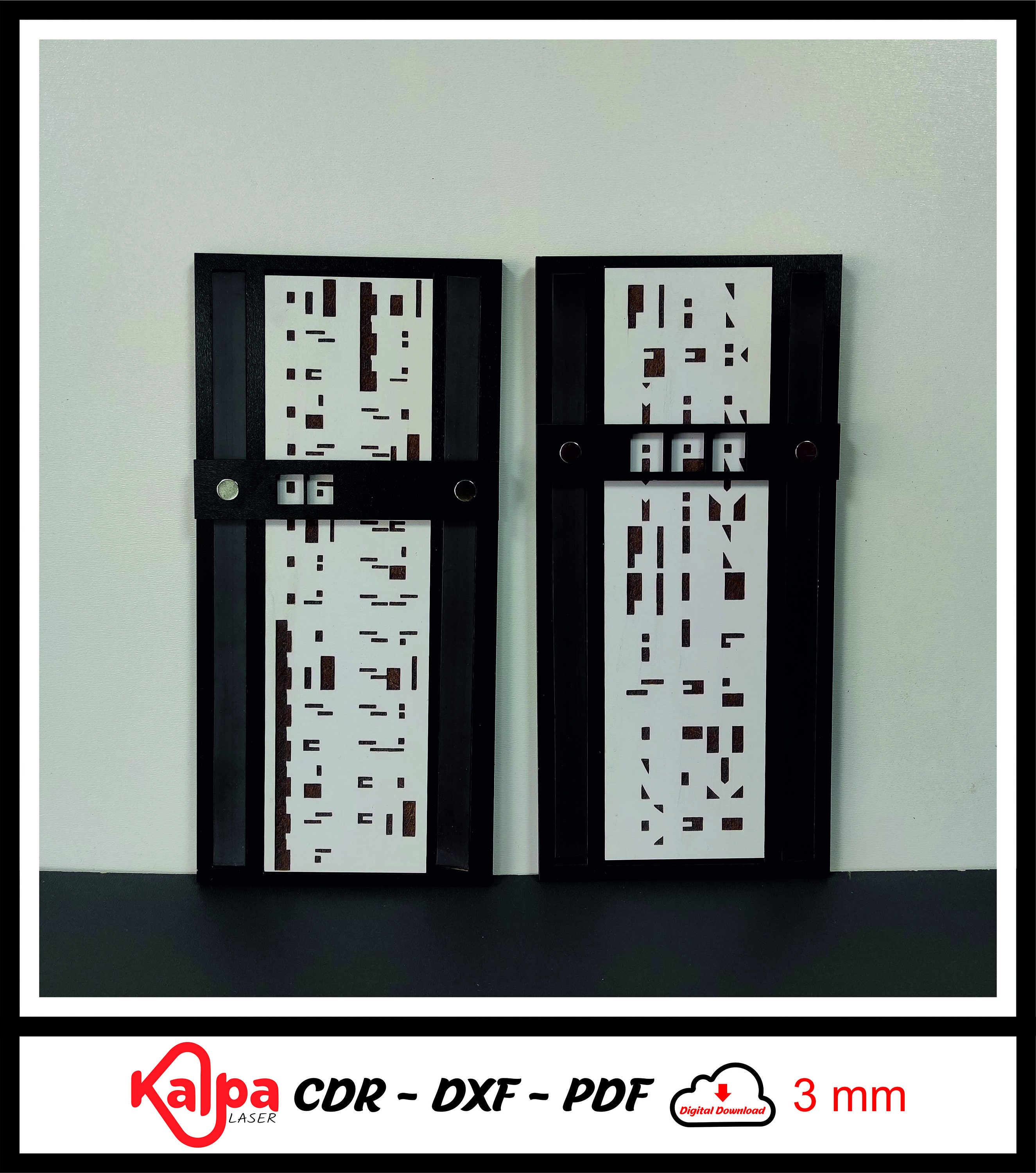 Cryptic Calendar, Calender, Dxf, Svg, Cdr, Ai, Pdf, Laser Cut File ...