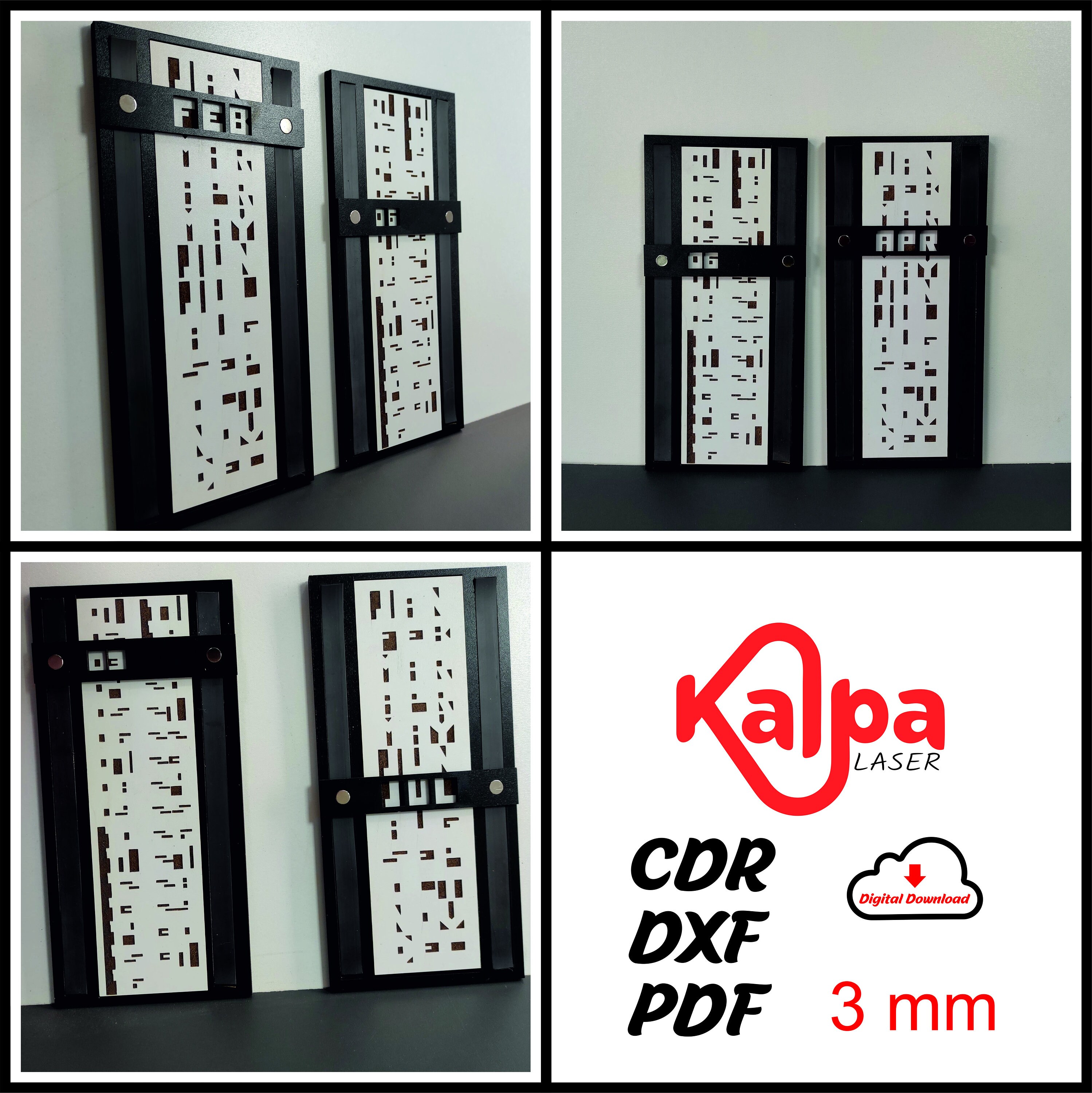 Cryptic Calendar, Calender, Dxf, Svg, Cdr, Ai, Pdf, Laser Cut File ...