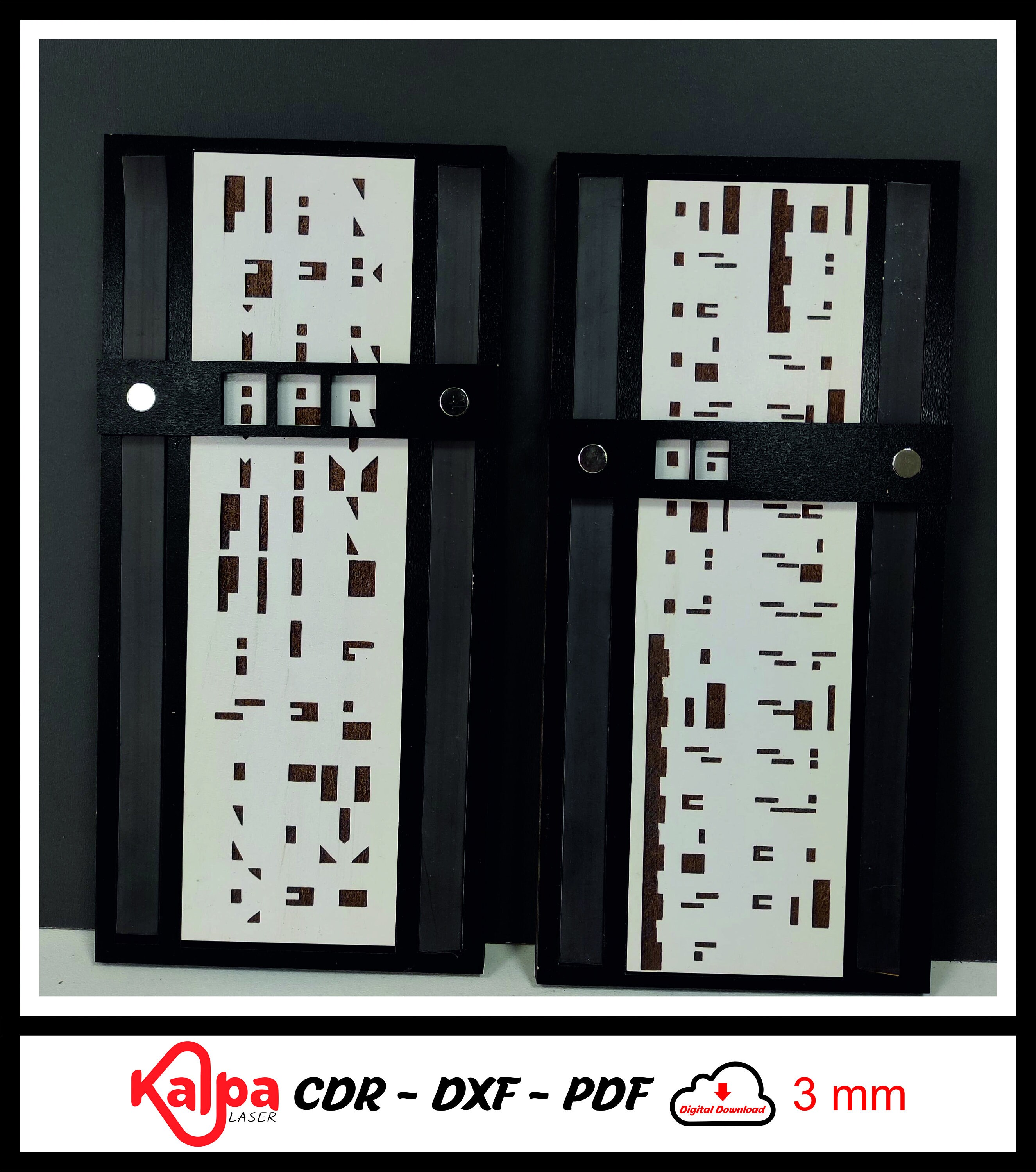 Cryptic Calendar, Calender, Dxf, Svg, Cdr, Ai, Pdf, Laser Cut File ...
