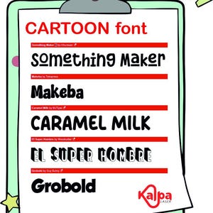 The Ultimate 5 Fonts -Cartoon Font - Font Bundle ttf svg Heart font, Cricut, Canva Font, Script Font, Digital Fonts, Procreate Fonts,