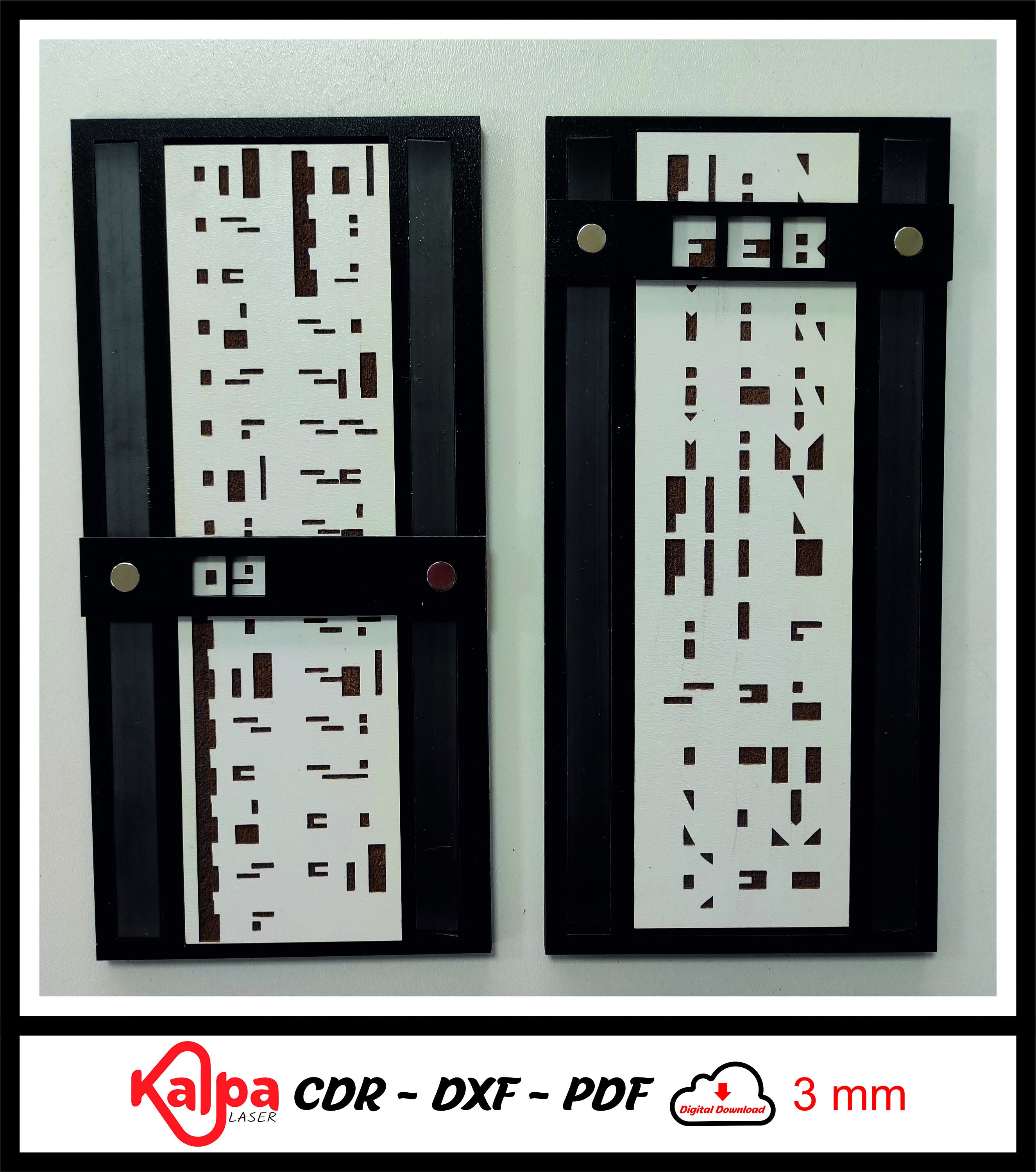 Cryptic Calendar, Calender, Dxf, Svg, Cdr, Ai, Pdf, Laser Cut File ...
