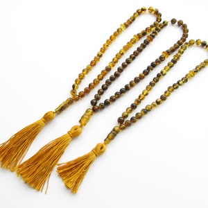 Islamic 45 Green Baltic Amber Prayer Round Beads Tasbih, Misbaha