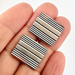 Danish Silver Cufflinks, Vintage Mens Accessories, 1960s Fashion Jewelry, Scandinavian Design, Minimalist Man, Gift Ideas for Him