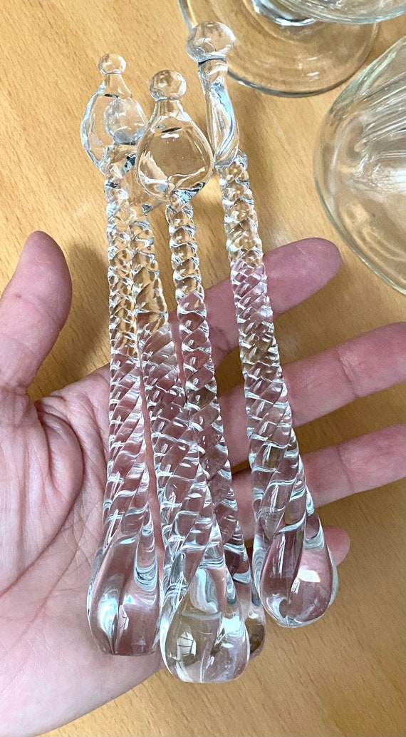 レトロ ガラス マドラー 骨董 レトロガラス 希少 乳白色鱗紋 マドラー