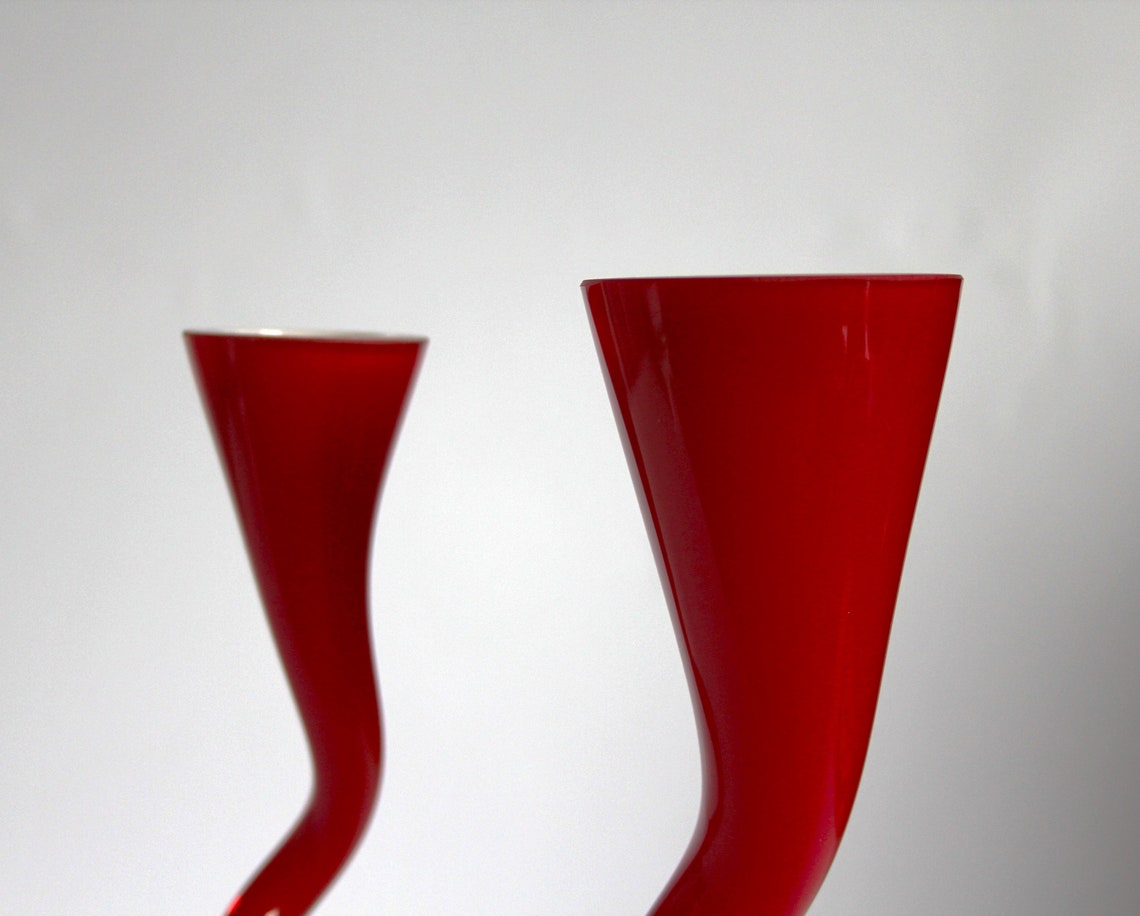 Normann Copenhagen Red Glass Swing Vases Vintage Red Glass Etsy
