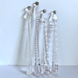 Vintage Glazen Cocktail Muddlers, Retro Barware, Bar Cart Tools, Swirl Crystal Tamper, Drink Stirrers, Mid Century Modern, Partyware Gifts