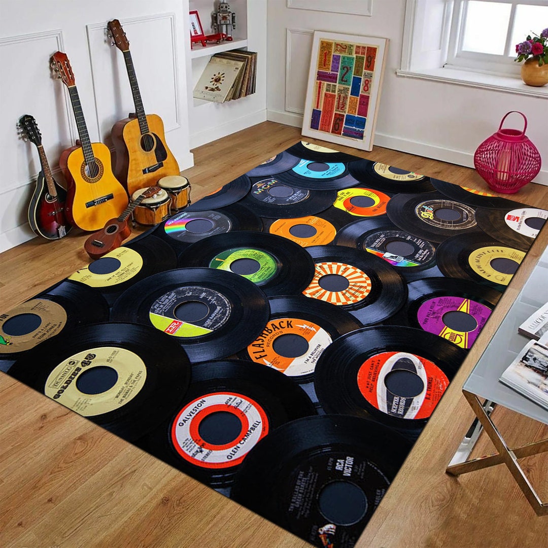 Retro Record ,music Decor Rug,music Rug, Musical Rug,music Pattern Rug